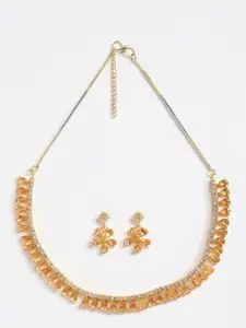 Anouk Gold-Plated AD-Studded Necklace & Earrings