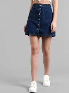 DKGF FASHION Above Knee Length Straight Denim Skirt