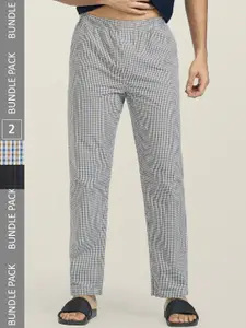 XYXX Men Pack Of 2 Checked Cotton Lounge Pants