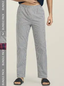 XYXX Men Pack Of 2 Checked Cotton Lounge Pants