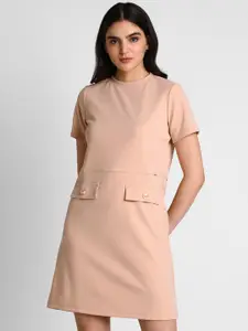 Allen Solly Woman Round Neck Short Sleeve A-Line Dress