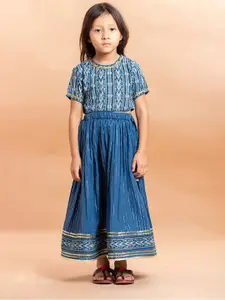 Sangria Girls Printed Pure Cotton Lehenga With Choli