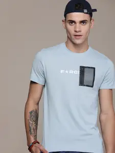 FORCE IX Brand Logo Printed Pure Cotton Pockets T-shirt