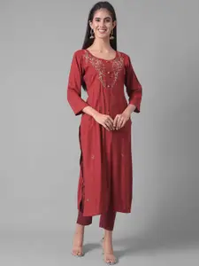 Dollar Missy Floral Yoke Design Thread work and beads detail Round Neck Kurta