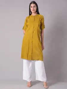 Dollar Missy Mandarin Collar Roll-Up Sleeves Cotton Pathani Kurta
