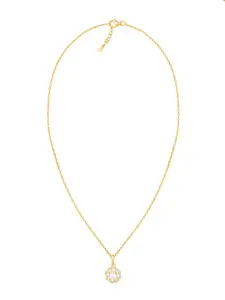 GIVA 925 Sterling Silver Gold-Plated Beaded Pendant With Chain