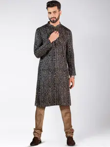 KISAH Bandhani Printed Straight Kurta With Churidar