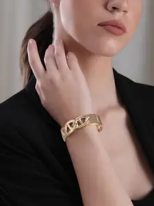 Rubans Voguish Gold-Toned & Gunmetal-Toned Bangle-Style Bracelet