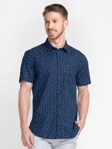 MOZZO Classic Slim Fit Micro Ditsy Printed Cotton Casual Shirt