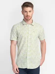 MOZZO Classic Slim Fit Abstract Printed Cotton Casual Shirt