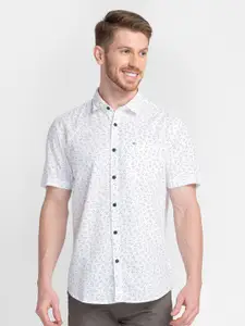 MOZZO Classic Slim Fit Micro Ditsy Printed Cotton Casual Shirt