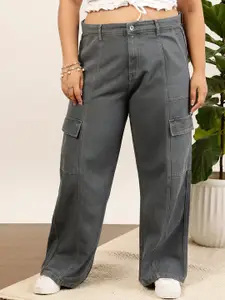 CURVY STREET jean Women Clean Look Pure Cotton Wide Leg Jeans