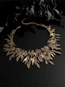 SOHI Gold-Plated Stone-Studded Necklace