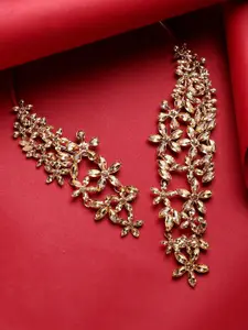 SOHI Gold-Plated Stone-Studded Necklace