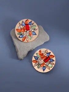 SOHI Gold-Plated Contemporary Studs Earrings