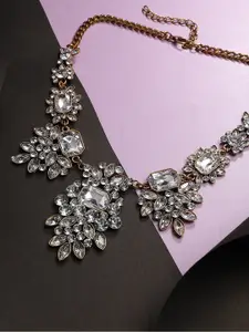 SOHI Gold Plated Stone Studded Choker Necklace