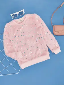 Pantaloons Junior Girls Self Design Woolen Pullover weatshirt