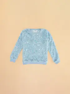 Pantaloons Junior Girls Embellished Wool Sweatshirt