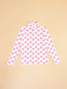 Pantaloons Junior Girls Floral Printed Turtle Neck Sweatshirt