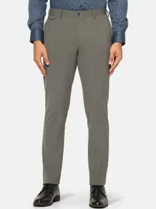 Blackberrys Men B-91 Slim Fit Easy Wash Mid Rise Formal Trousers