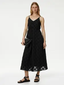 Marks & Spencer Shoulder Straps Gathered Detailed Fit & Flare Midi Dress