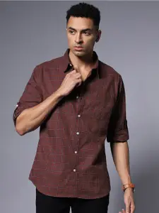 High Star Checked Pure Cotton Casual Shirt