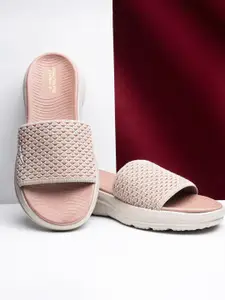 Red Tape Women Self Design Fabric Sliders