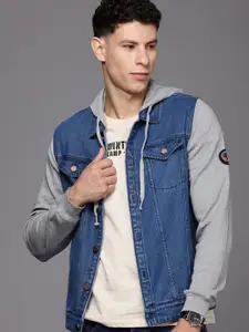 Allen Solly Sport Colourblocked Hooded Pure Cotton Sweatshirt