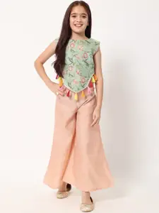 Readiprint Fashions Girls Floral Printed Top With Palazzos