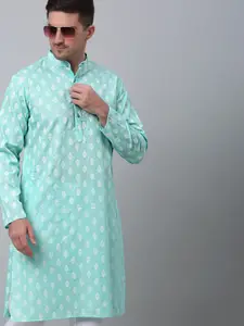 Jompers Ethnic Motifs Printed Mandarin Collar Kurta