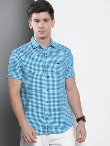 The Indian Garage Co Men Slim Fit Grid Tattersall Checked Casual Shirt