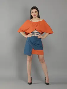 KAORI BY SHREYA AGARWAL Pure Cotton Shrug Blouse With Flap Skirt