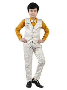 BAESD Boys Checked Waistcoat & Trouser With Shirt