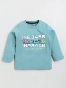 Ginie Boys Typography Printed Cotton T-shirt