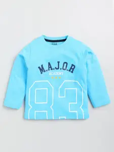 Ginie Boys Typography Printed Cotton T-Shirt