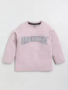 Ginie Boys Typography Printed Cotton T-shirt