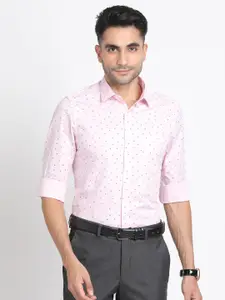 Turtle Micro Ditsy Printed Modern Slim Fit Pure Cotton Formal Shirt