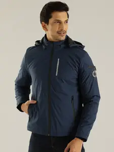 Indian Terrain Hooded Polyester Lightweight Padded Zip Detail Jacket