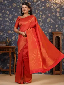 House of Pataudi Ethnic Motifs Woven Design Saree With Unstitched Blouse Piece