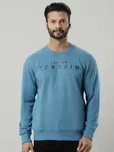 Indian Terrain Round Neck Typography Printed Pullover