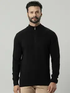 Indian Terrain High Neck Ribbed Pure Cotton Sweatshirt