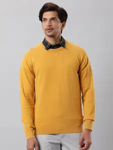 Indian Terrain Yellow Ribbed Pullover Sweaters