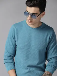 Roadster Men Solid Cotton Pullover