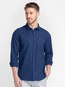 MOZZO Micro Ditsy Printed Classic Slim Fit Opaque Cotton Casual Shirt