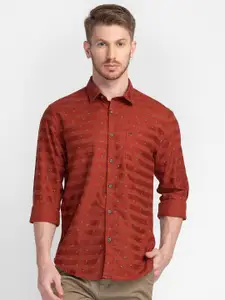 MOZZO Classic Micro Ditsy Printed Slim Fit Cotton Casual Shirt