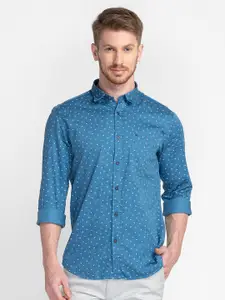 MOZZO Micro Ditsy Printed Classic Slim Fit Opaque Cotton Casual Shirt