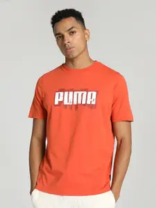 Puma Graphics Wording Cotton Crew Neck T-shirts