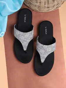 V-WALK Printed Open Toe Flats