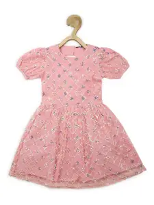 Allen Solly Junior Girls Embellished Sequinned A-Line Dress