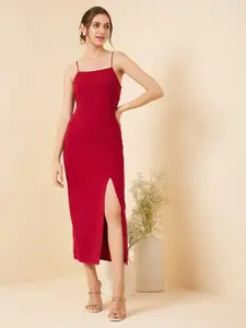 RARE Shoulder Strap Slit Sheath Dress
